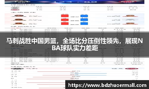 马刺战胜中国男篮，全场比分压倒性领先，展现NBA球队实力差距